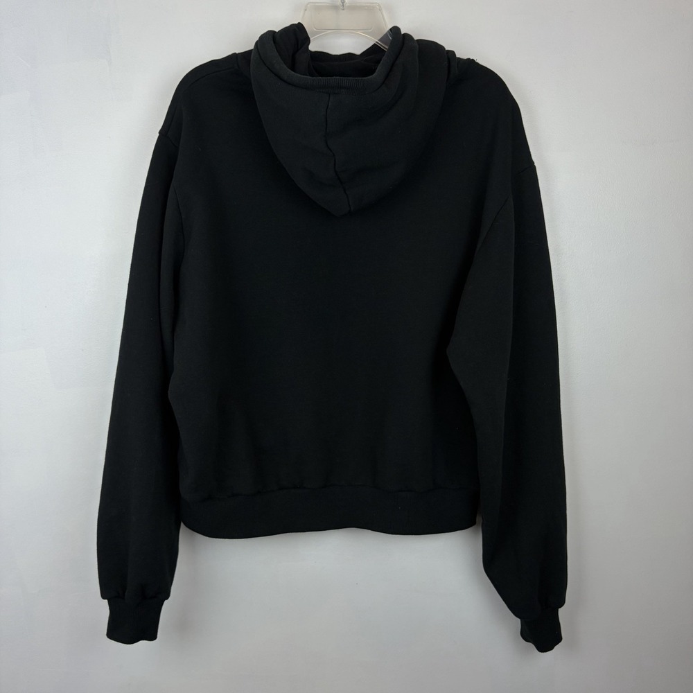 True Religion Hoodie Womens Medium Pullover Sweatshirt Black Bling Spellout - Picture 2 of 10